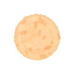 tortilla bread isolated on white background. Round traditional flatbread. Vector cartoon flat illustration