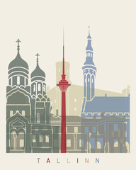 Tallinn skyline poster