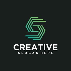 Letter s creative minimalist design template graphics for business identity 