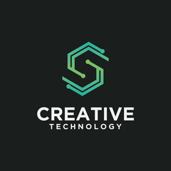 Letter s creative minimalist design template graphics for business identity 