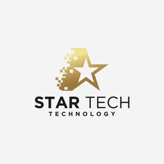 Tech star logo design creative minimalist design template graphics for business identity 