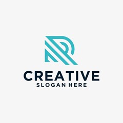 Letter r creative minimalist design template graphic alphabet symbol for business identity