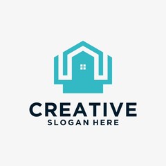 House logo design in vector for construction trendy minimalist home professional logo design