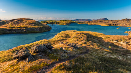 Aerial view of a natural landscape in Iceland © Michael Sauer/Wirestock Creators