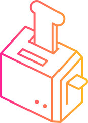 Obraz premium Toaster outline gradient icon