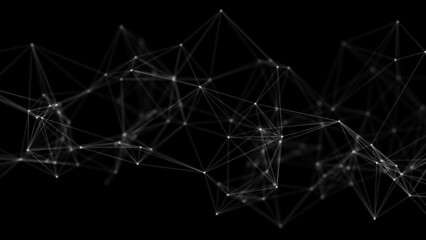 Network connection structure. Technology connect big data. Science background. Business futuristic backdrop. 3D rendering.