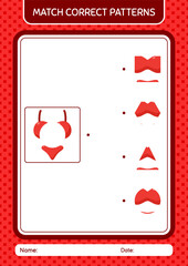 Match pattern game with underwear. worksheet for preschool kids, kids activity sheet
