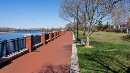 Beautiful view of walkway near Delaware river in South river park