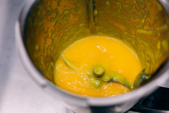 Pumpkin Soup Puree Blender Yellow Sauce Bowl