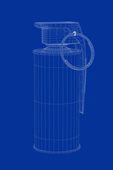 3D wire-frame model of smoke grenade