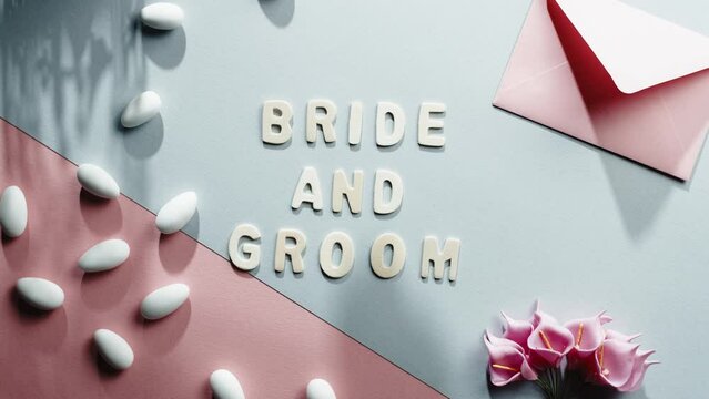 Bride and groom invitation for wedding background