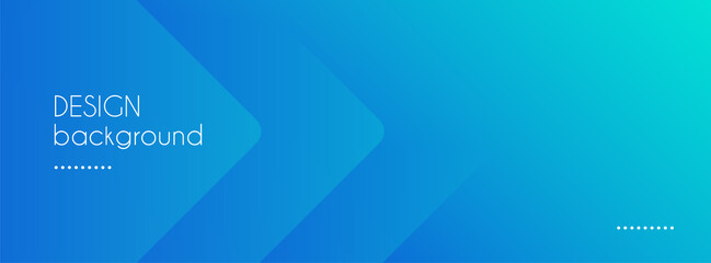 Blue abstract vector long banner. Minimal background with arrows and copy space for text. Facebook cover, web banner - obrazy, fototapety, plakaty