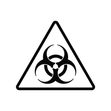 バイオハザードのシンボルマークが入った三角形の警告アイコン - 有害生物・感染症・生物兵器のイメージ素材

