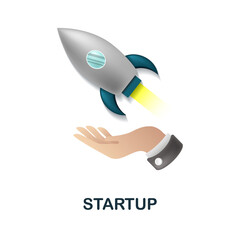 Startup icon. 3d illustration from startup collection. Creative Startup 3d icon for web design, templates, infographics and more