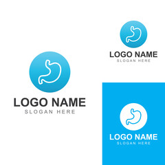 stomach health and stomach care logo design icon vector template
