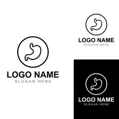 stomach health and stomach care logo design icon vector template