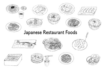 Japanese Restaurant Foods Icon Set