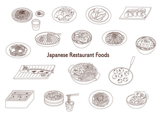 Japanese Restaurant Foods Icon Set