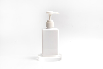 mockup of medical skin care bottle cosmetic tube of beauty makeup facial, treatment cleanser face foam, beauty healthcare branding packaging