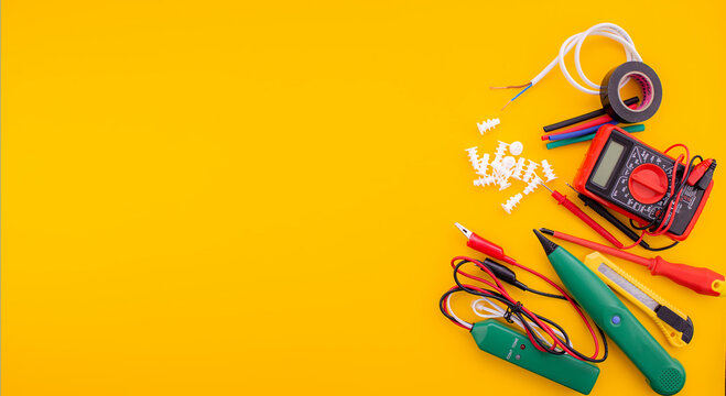 electrical tools for repairing electricians in the house.