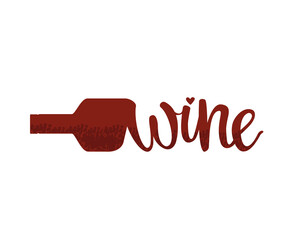 Cute vector of wine lettering. Can be used for cards, flyers, posters, t-shirts.