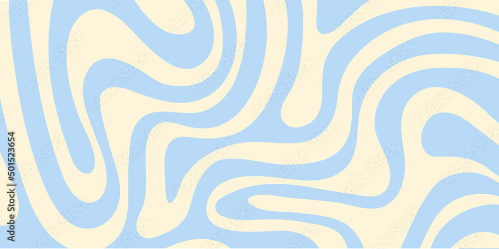 Aufkleber Abstract horizontal background with colorful waves. Trendy vector illustration in style retro 60s, 70s. Pastel colors