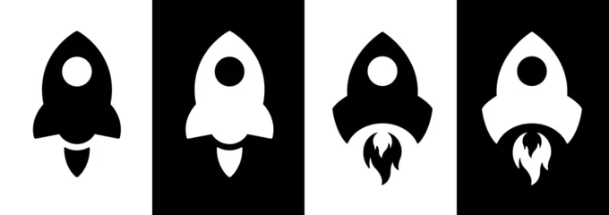 Fotobehang Rocket simple icon set vector illustration © Combotec