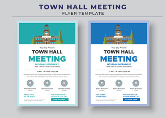 Town Hall Meeting Flyer Templates, City Hall Flyer and Poster