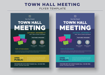 Town Hall Meeting Flyer Templates, City Hall Flyer and Poster