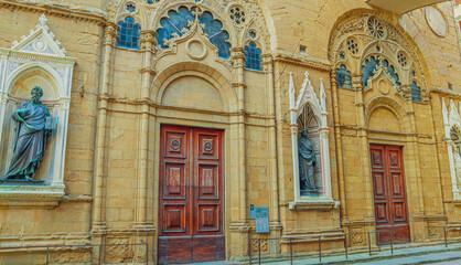 Fototapeta na wymiar the facade of the church of st mary of the virgin mary