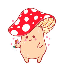 cute fly agaric mushroom