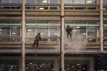 cleaning the windows