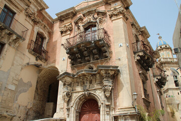 baroque palace (Cancelleria) in ragusa in sicily (italy) 