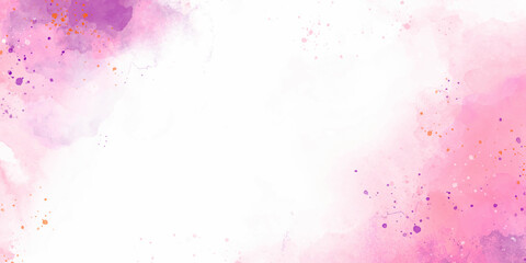 Abstract watercolor background with space Background with watercolor hand painted red and yellow wash. Fantasy smooth yellow shades and blue sky and clouds watercolor paper textured illustration.