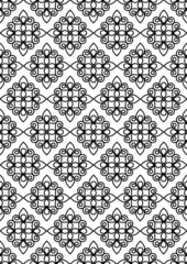 seamless monochrome pattern. openwork ornament. black and white contour drawing. vertical cover. a4. lace. print, pattern, embroidery, coloring.