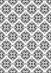 seamless monochrome pattern. openwork ornament. black and white contour drawing. vertical cover. a4. lace. print, pattern, embroidery, coloring.