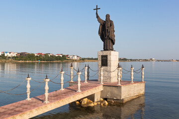 Monument at the site of the death of St. Clement in the Cossack Bay of the city of Sevastopol, Crimea