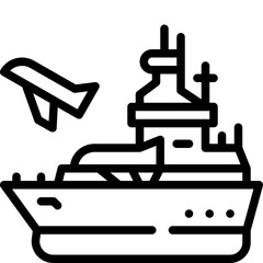 aircraft carrier line icon