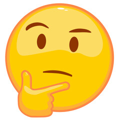 Emoji thoughtful emoticon hmmm vector
