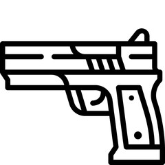pistol line icon
