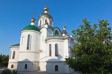 Fototapeta na wymiar Temple in the name of St. Philip, Metropolitan of Moscow on Cossack Street in the city of Sevastopol, Crimea