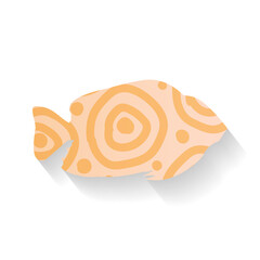 Colored fish icon. An abstract design or decoration element