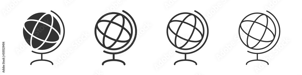 Fototapete globe icons collection in two different styles and different stroke. vector illustration eps10
