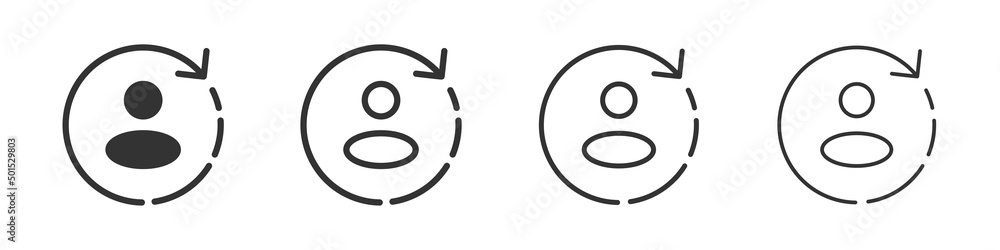 Aufkleber Human resources icons collection in two different styles and different stroke. Vector illustration EPS10