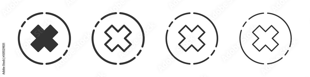 Poster cross icons collection in two different styles and different stroke. vector illustration eps10