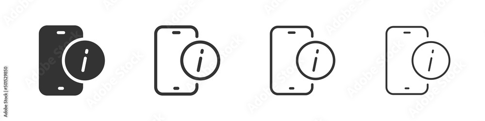 Poster Smartphone info icons collection in two different styles and different stroke. Vector illustration EPS10