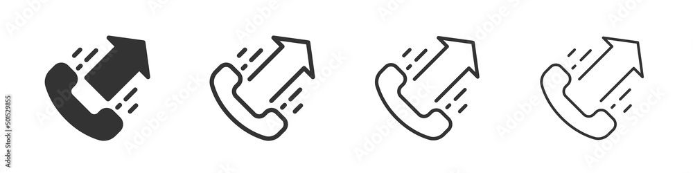 Fototapete outgoing call icons collection in two different styles and different stroke. vector illustration eps
