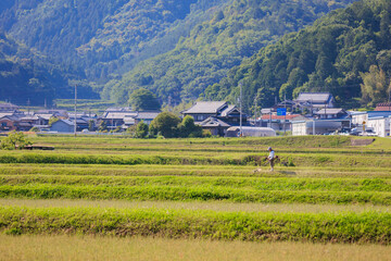 山に囲まれた田舎の風情