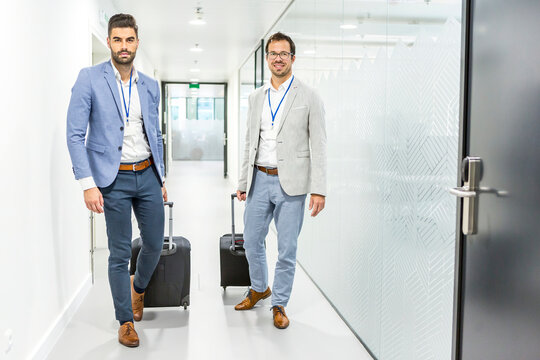 Two businessmen visit a company