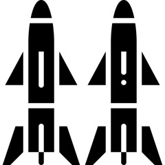Obraz na płótnie Canvas missile solid icon